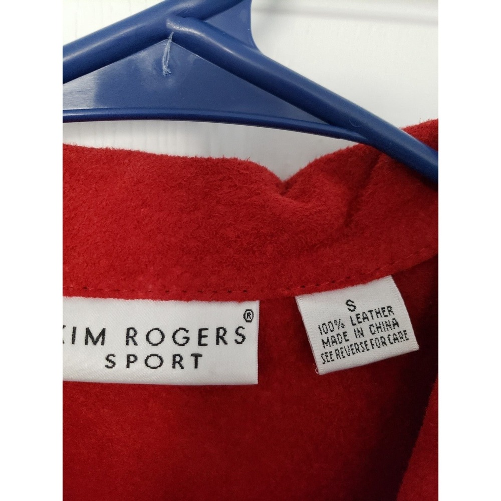 Kim Rogers Womans Leather Jacket Size Small Red - Picture 3 of 3